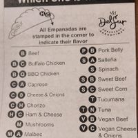 Flavor markings at DelSur Empanadas in Minnetonka