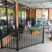 Outside seating June 2023 at DelSur Empanadas in Minnetonka