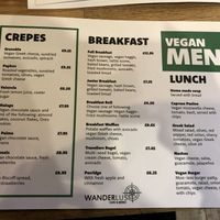 Vegan menu 2022  at Wanderlust Cafe & Bistro in Edinburgh