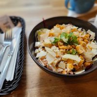 Vegan caesar salad at Wanderlust Cafe & Bistro in Edinburgh