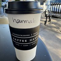 Earl grey tea with oat milk   at KaffeeHaus in Fredericksburg