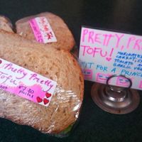 The most delicious sandwich ever! Marinated tofu, carrots, spinach, tomato & garlic Vegenaise on wheat, rye or multigrain bread. at Portsmouth Health Foods in Portsmouth