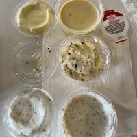 Maple mustard, truffle butter and Mayo sauce   at Winter Park Biscuit Company in Orlando