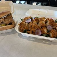Ghost sandwich and kale salad  at Winter Park Biscuit Company in Orlando