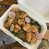 Kale Caesar with crispy chicken   at Winter Park Biscuit Company in Orlando