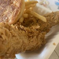 Chikn’ biscuit and fries box   at Winter Park Biscuit Company in Orlando