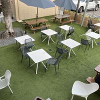 lots of outdoor seating  at Winter Park Biscuit Company in Orlando