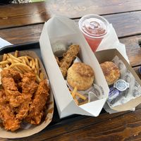 WPBC Box and buffalo blue chicken strips   at Winter Park Biscuit Company in Orlando
