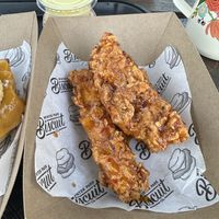 Tenders tossed in spicy gator  at Winter Park Biscuit Company in Orlando