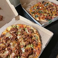 Generous toppings. Vegan Mexicana and Peri Peri Chicken   at Belmonte in Baulkham Hills
