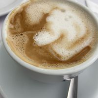 Cappuccino with soy milk 🥛   at Artepas Artesanos Pasteleros in Tenerife