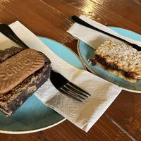 Biscoff brownie and mince pie crumble bar  at Koda Coffee in Scarborough