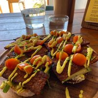 Tempeh Benedict  at Koda Coffee in Scarborough