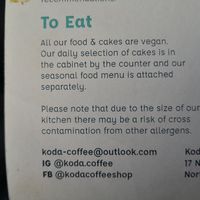 About food at Koda Coffee in Scarborough