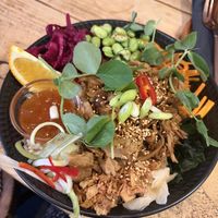 Vegan duck poke bowl  at Sha-Ka Coffee House & Eatery in Scarborough