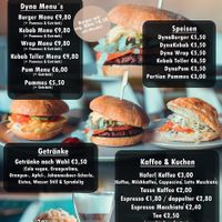 Menükarte at Dyna Burger in Wasserburg