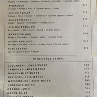 Menu at Local Coffee + Shop in Puerto Morelos