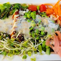 Tofu veggie sushi rice bowl at Poke for the People in Haleiwa