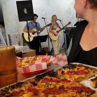 Vegan 🍕! and my band! 😀🎷🌱 at Alternate Ending Beer Co in Matawan