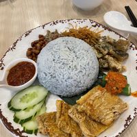 Blue pea nasi lemak 👍🏻 at Lotus Vegetarian 莲心 - Novena in Central Singapore