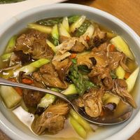 Asparagus & Monkey Head in Herbal Broth  at Lotus Vegetarian 莲心 - Novena in Central Singapore