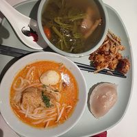 Watercress soup fried carrot cake (with egg), soon kueh, laksa (slightly different) at Lotus Vegetarian 莲心 - Novena in Central Singapore