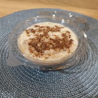 Rice pudding at Vegebar in Belgrade