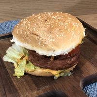 The burger  at Vegebar in Belgrade