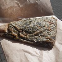 Spinach-filled crepe at Vegebar in Belgrade