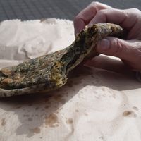 Spinach-filled crepe at Vegebar in Belgrade