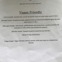 Vegan offerings at Salty Groms in Lakes Entrance