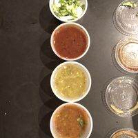 Sooo many salsa options at the salsa bar  at Gorditos in Seattle