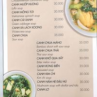 menu at Hoang Nhi - P1 in Da Lat