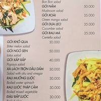 menu at Hoang Nhi - P1 in Da Lat