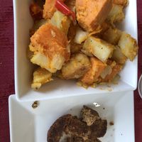 Potatoes had no flavor and the sausage was dry. Iced tea is not pictured as they forgot to give it to me, the coffee is not pictured due to lazy employees refusing to make it.   at Ms Julie's Kitchen in Akron