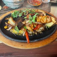 Pineapple Fajitas with tofu and portobello mushrooms.   at Laredo in Washington