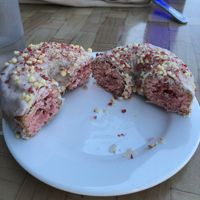 Strawberry Crumb Donut 🍩  at Kaya's Kitchen in Belmar
