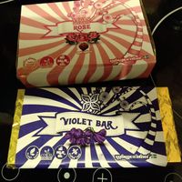 Vegan chocolate (rose and violet flavours) at Veggie Garden in Rotterdam