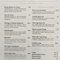 June 2022 menu at Matthews Yard in Croydon