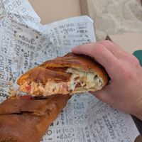 Pepperoni calzone at Sarpino's Pizzeria in Fort Lauderdale