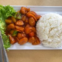 Sweet sour meat rice at Zi Zai Vegetarian 自在齋 - Bishan in Central Singapore