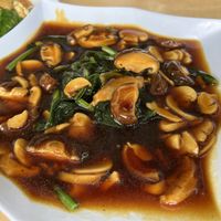 Spinach with mushroom $18  at Zi Zai Vegetarian 自在齋 - Bishan in Central Singapore