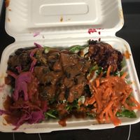 BBQ with rice  at Gangster Vegan Food Truck in Cary
