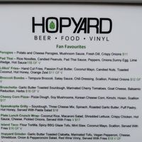 Menu as of Sep 3, 2023 at Hopyard in Charlottetown