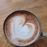 Hot chocolate at Eter Vegan Bakery in Warsaw