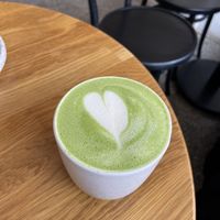 Matcha with oat milk  at Eter Vegan Bakery in Warsaw