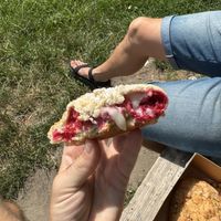 Vegan pastry with red fruit and creamm  at Eter Vegan Bakery in Warsaw
