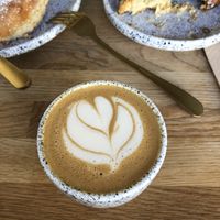 Flat white with plant milk   at Eter Vegan Bakery in Warsaw