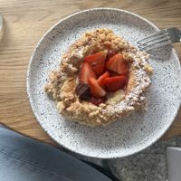 strawberry pastry  at Eter Vegan Bakery in Warsaw
