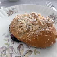 Blueberry-filled pastry  at Eter Vegan Bakery in Warsaw